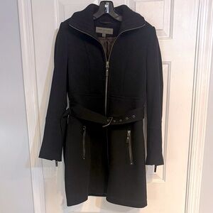 ANDREW MARC New York Black Wool Blend Coat Size 6